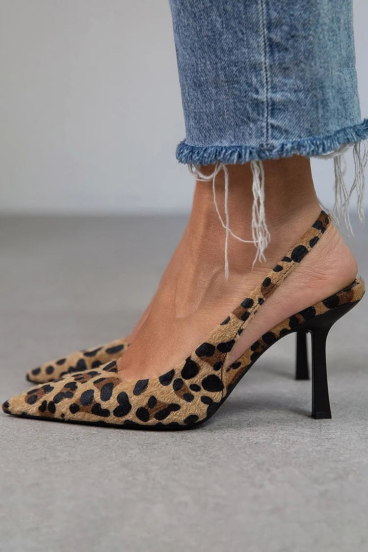 Sorvian | Leopard Slingback Heels
