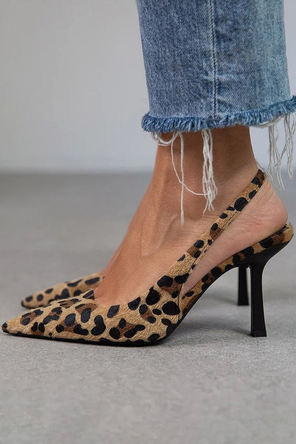 Sorvian | Leopard Slingback Heels
