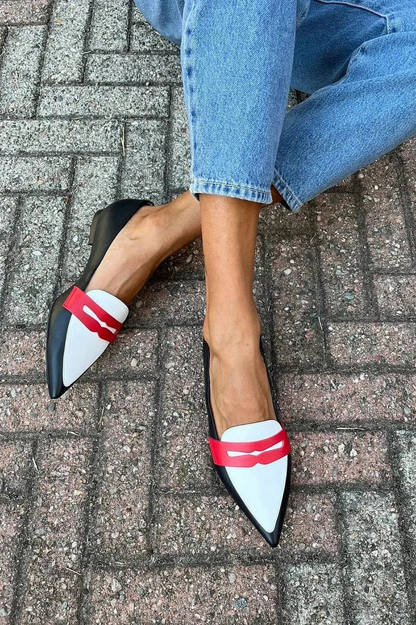 Lyrienne | Two-Tone Pointed Slippers
