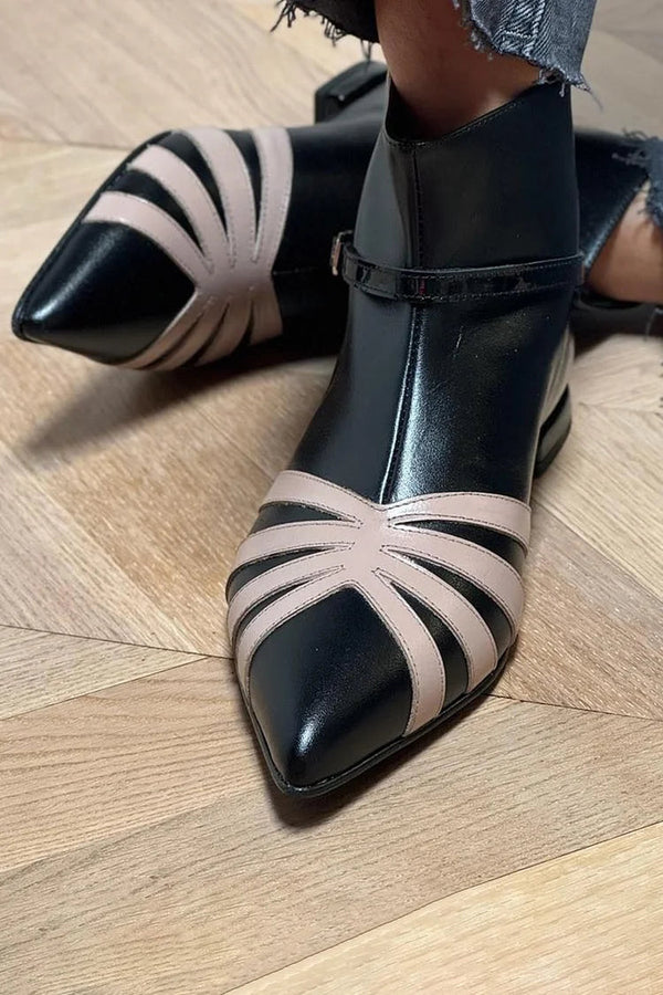 Virelle | Pointed Geometric Ankle Boot