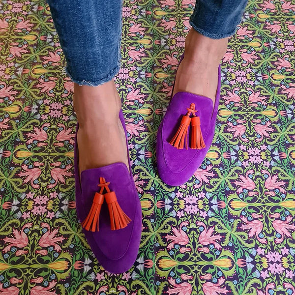 Tivaela | Purple Loafers With Tassels