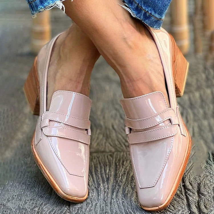 Rysellea | Moccasins With Wide Heel Shiny