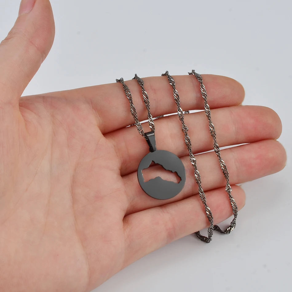 Anniyo Store Sieraden Ronde Koerdistan Hanger Kettingen Dames Koerdische RVS Sieraden # 237321