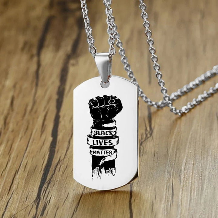Vuist Zwart Leven Matter Ketting Hiphop Rvs Hanger Kettingen Afro Amerikaanse Protest Sieraden Accessoires