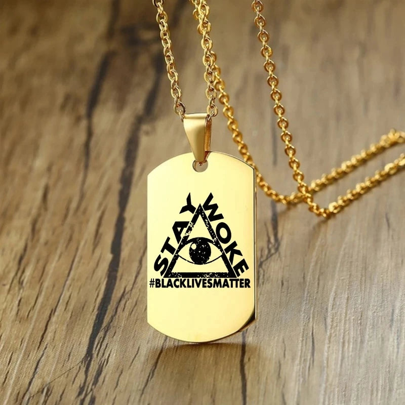 Vuist Zwart Leven Matter Ketting Hiphop Rvs Hanger Kettingen Afro Amerikaanse Protest Sieraden Accessoires