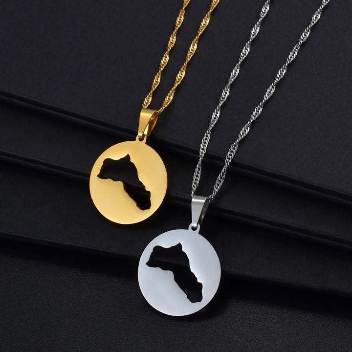 Anniyo Store Sieraden Ronde Koerdistan Hanger Kettingen Dames Koerdische RVS Sieraden # 237321