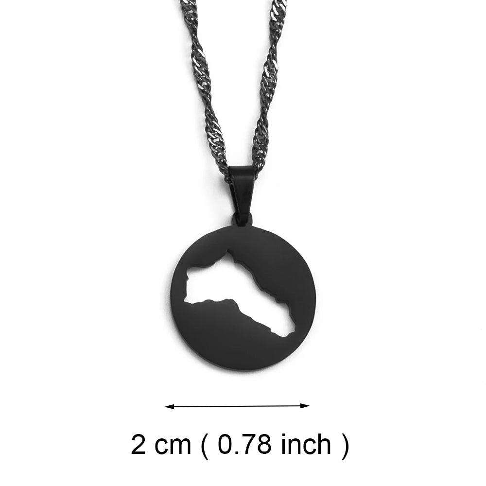 Anniyo Store Sieraden Ronde Koerdistan Hanger Kettingen Dames Koerdische RVS Sieraden # 237321