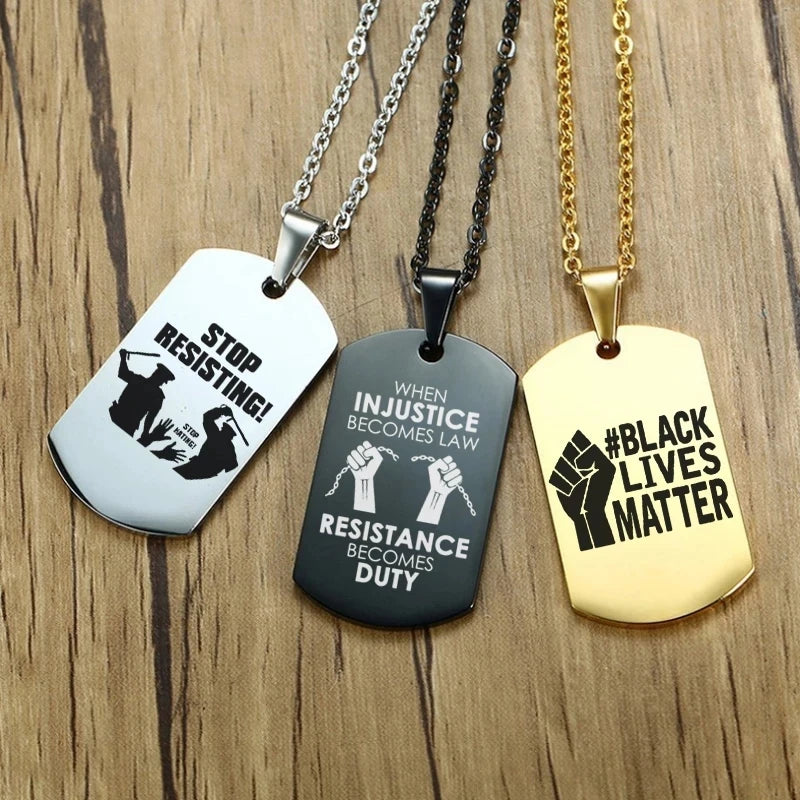 Vuist Zwart Leven Matter Ketting Hiphop Rvs Hanger Kettingen Afro Amerikaanse Protest Sieraden Accessoires