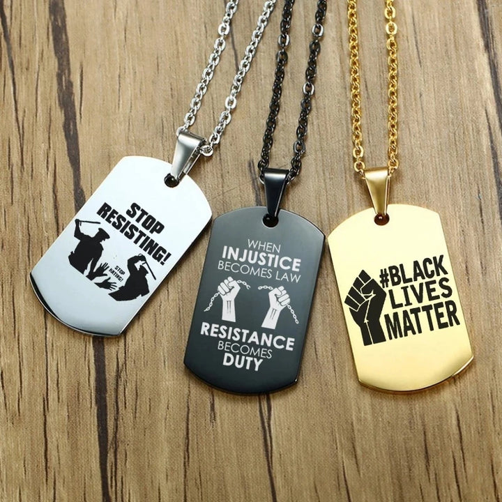 Vuist Zwart Leven Matter Ketting Hiphop Rvs Hanger Kettingen Afro Amerikaanse Protest Sieraden Accessoires