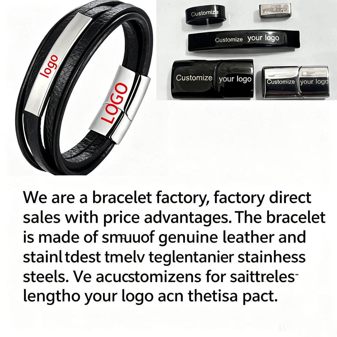 Zwart lederen touw koeienhuid heren armband van natuursteen en roestvrij staal, echt leer, gevlochten, kruis, meerlaags lederen armband