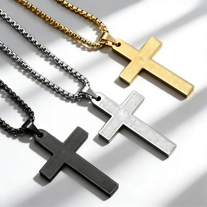 Titanium stalen kruisketting unisex trui ketting cadeau sieraden mode hanger goud zilver zwart kleuropties