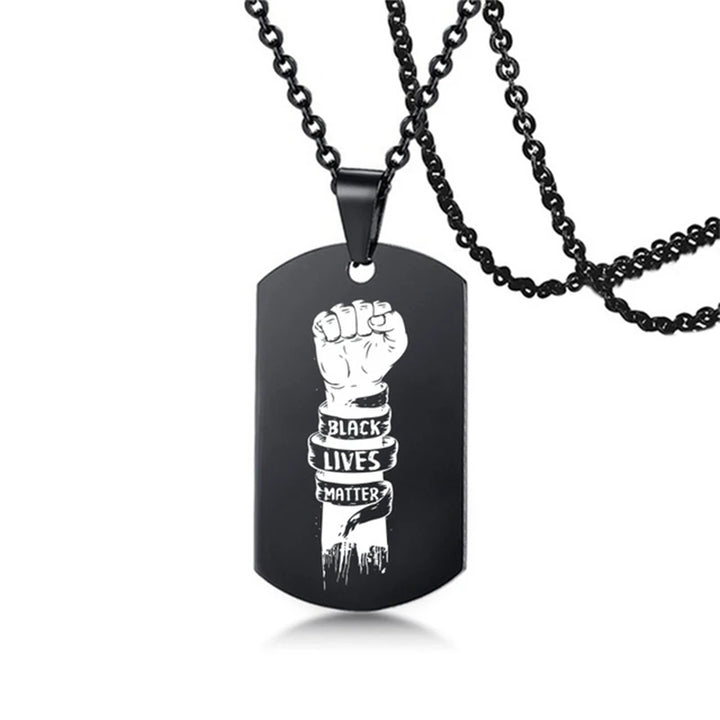 Vuist Zwart Leven Matter Ketting Hiphop Rvs Hanger Kettingen Afro Amerikaanse Protest Sieraden Accessoires