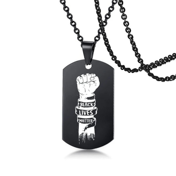 Vuist Zwart Leven Matter Ketting Hiphop Rvs Hanger Kettingen Afro Amerikaanse Protest Sieraden Accessoires