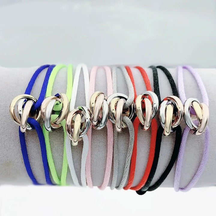 Nieuwe hete roestvrijstalen armband 3 metalen gesp lint veterketting multicolor verstelbare maat armband voor dames heren unisex