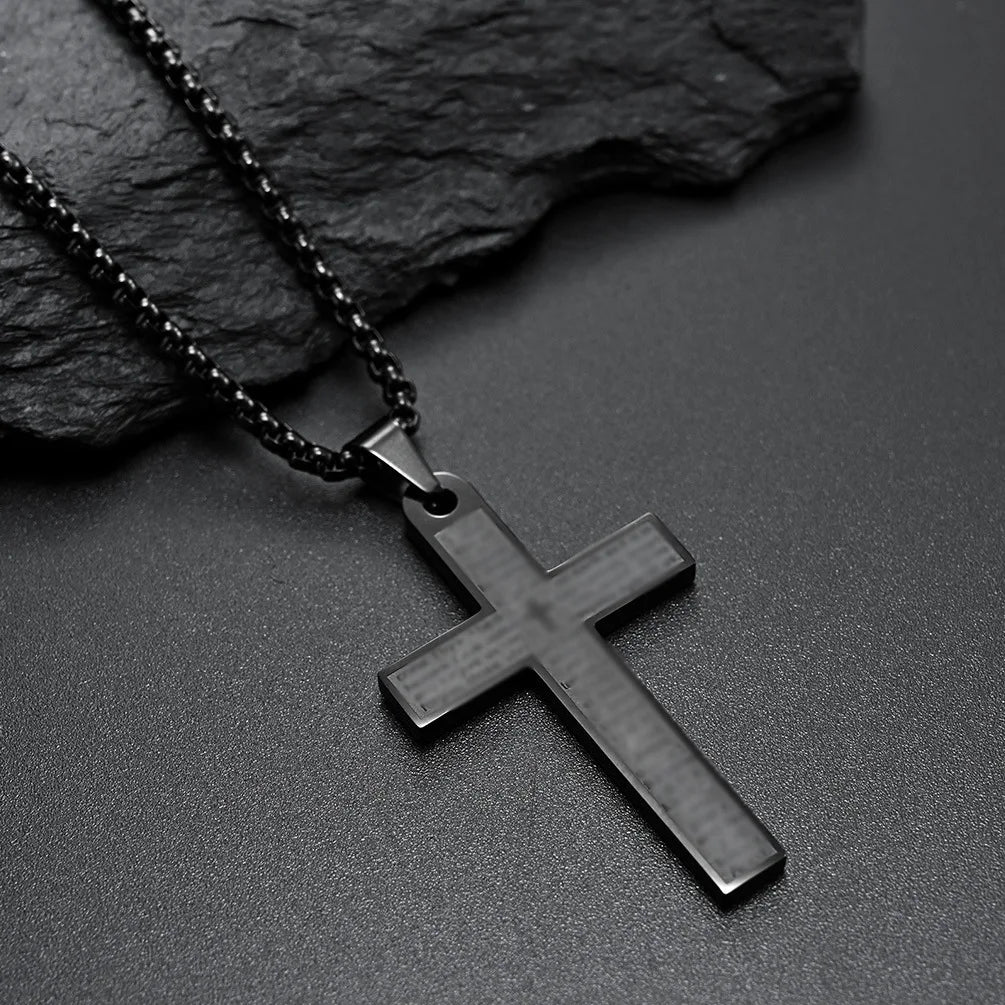 Titanium stalen kruisketting unisex trui ketting cadeau sieraden mode hanger goud zilver zwart kleuropties