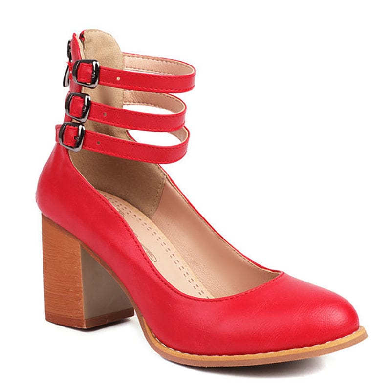 Vaesin | Triple Buckle Heels
